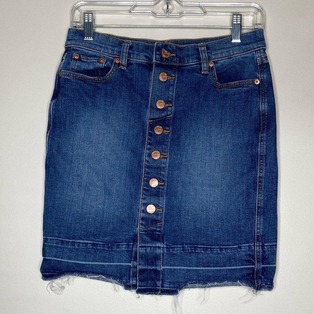 Loft Denim Button Up Skirt 2P